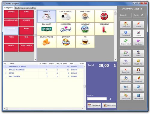 Logiciel Snack, Café, Restaurant