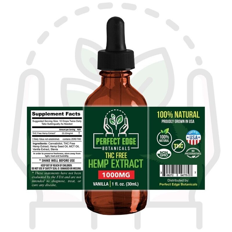 THC FREE Hemp Extract Tincture 1000mg