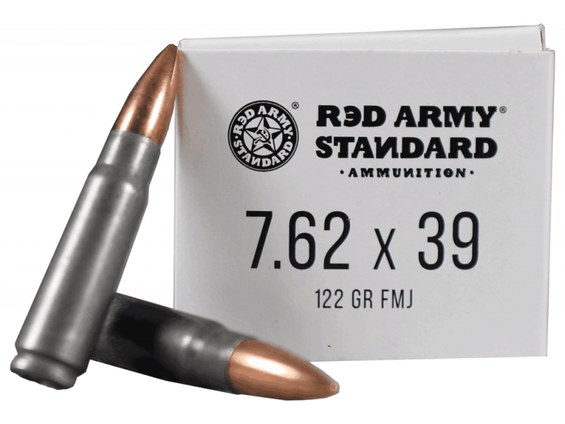 Red Army Standard 7.62x39mm 122gr Full Metal Jacket Ammo - Box of 20