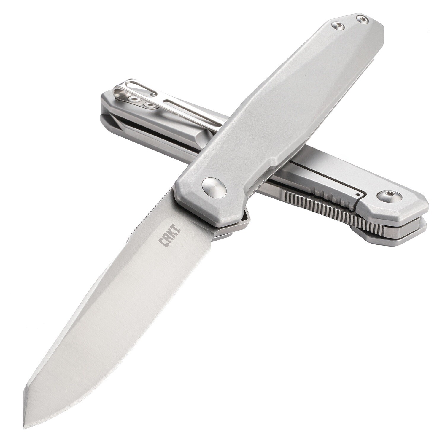 Crkt Facet Silver 3.37" Plain Edge