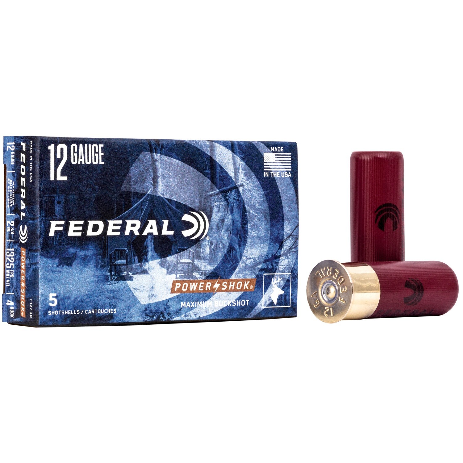 Fed Pwrshk 12ga 2.75 Mx #4 Bck 5/250