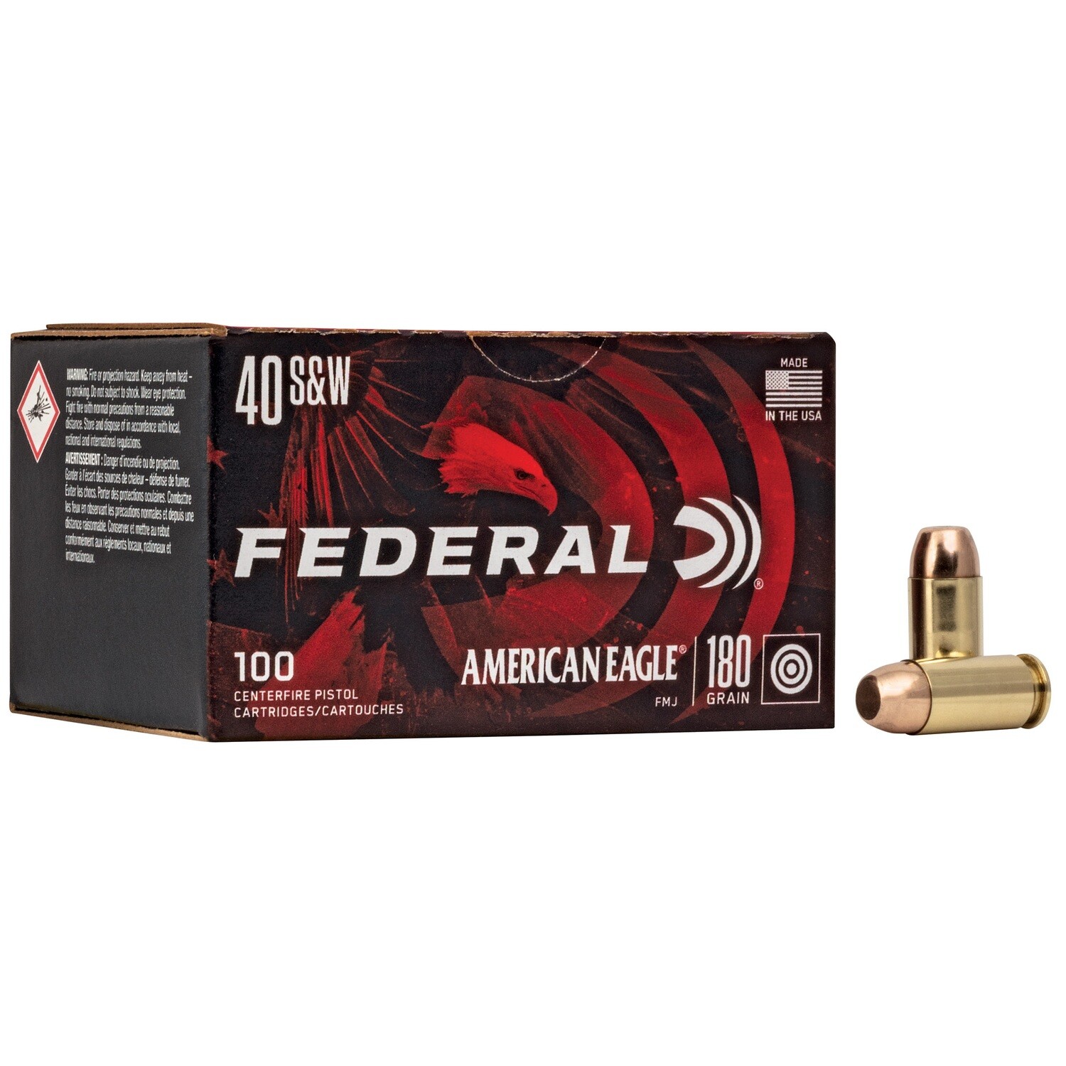 Fed Am Eagle Fmj 100/500, Bullet weight: 180 grain