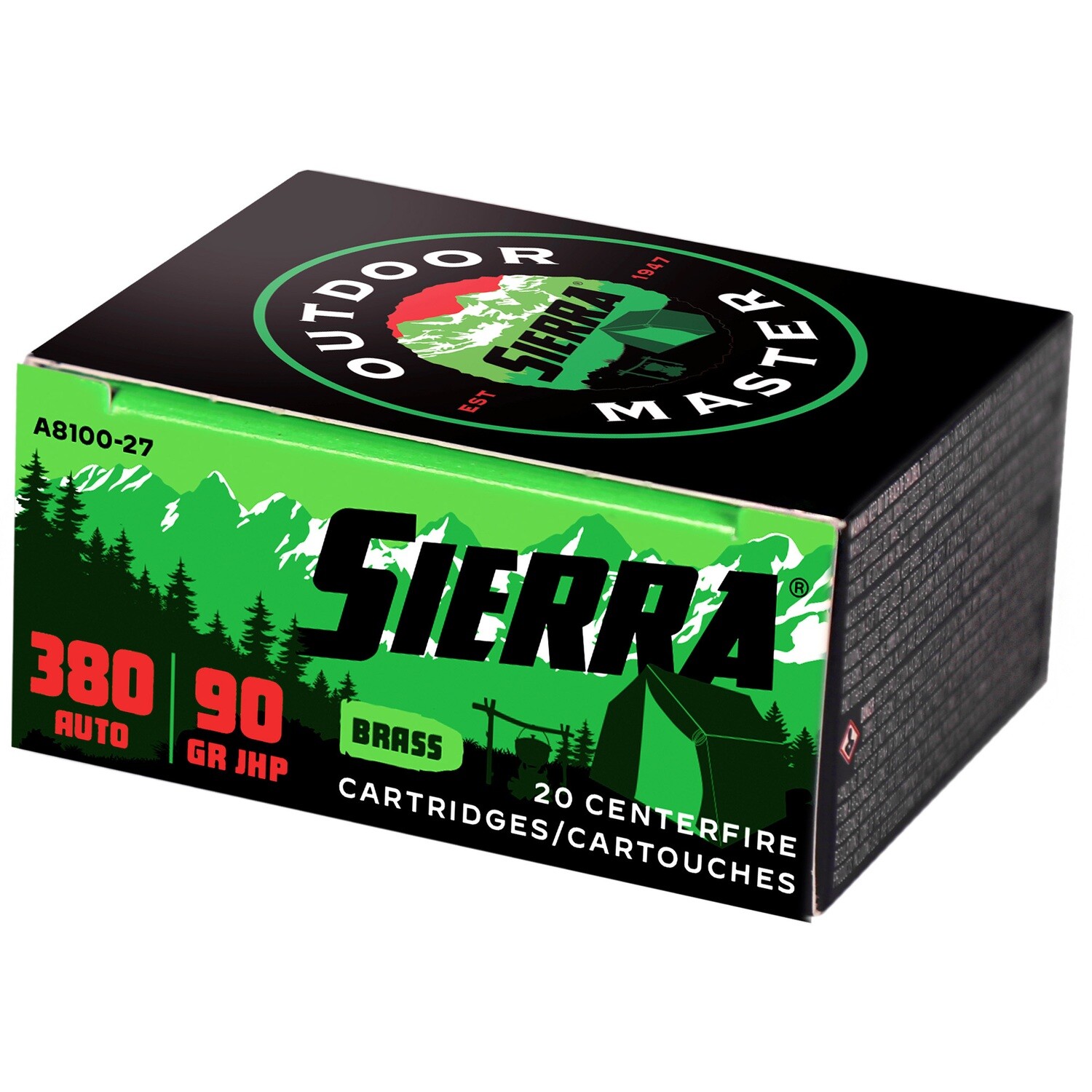 Sierra Otdmst Jhp 20/200, Bullet weight: 90 grain, Caliber: 380acp