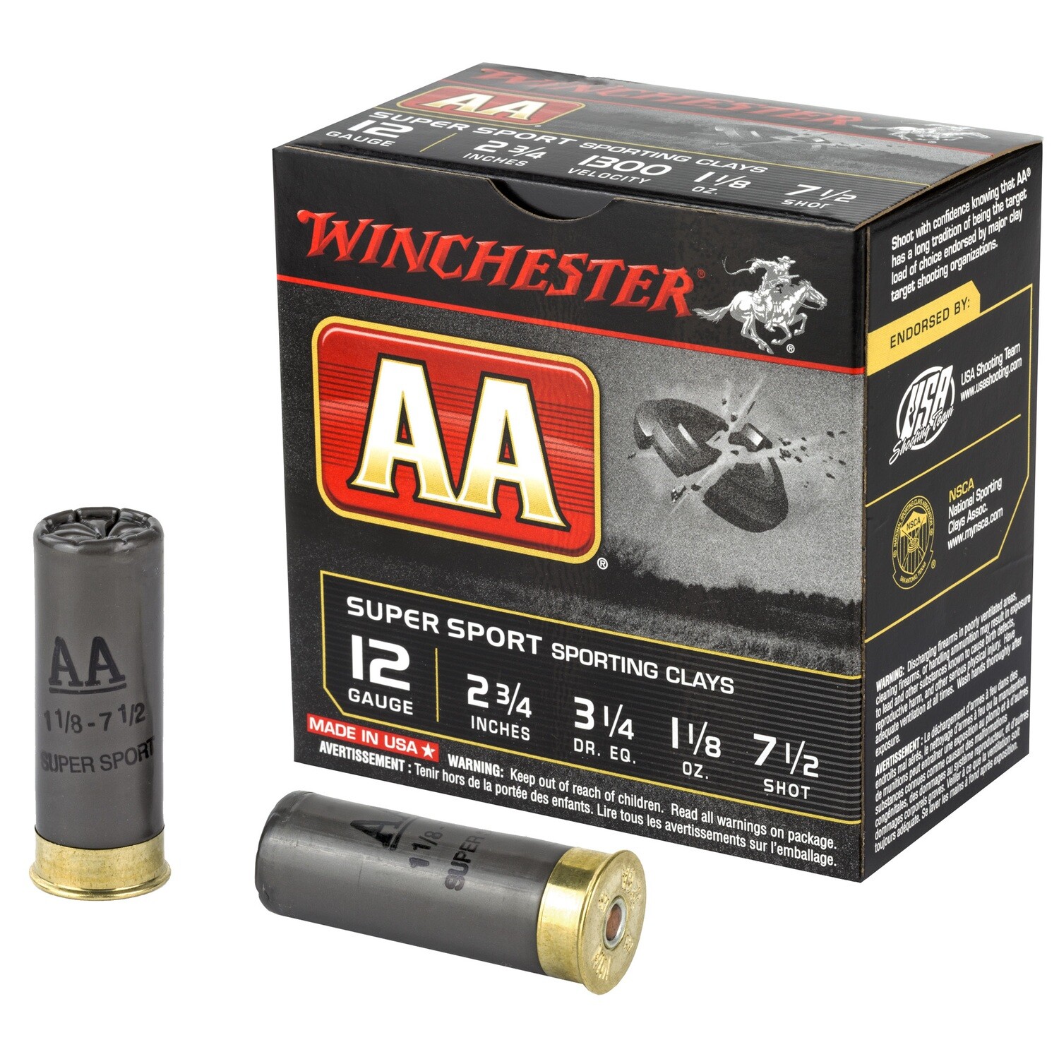 Win Aa Ss 12ga 2.75" #7.5 25/250