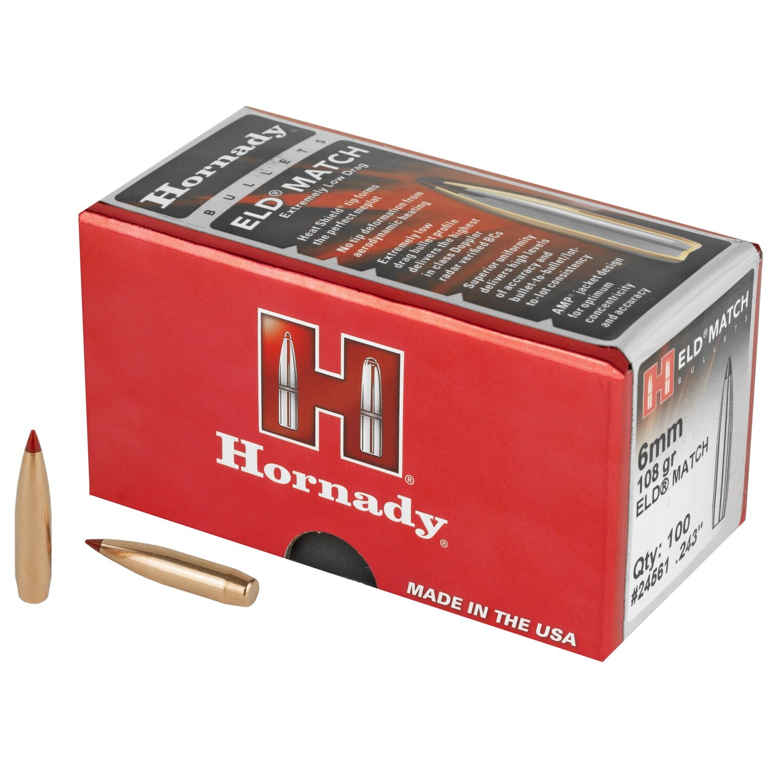 Hrndy Eld-m 6mm .243 108gr 100ct