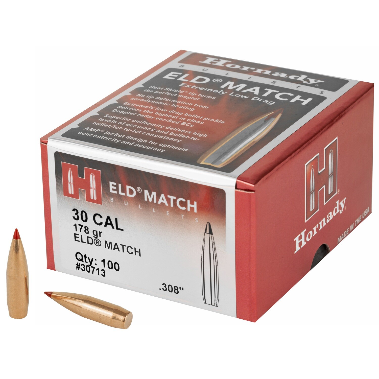 Hrndy Eld-m 30cal .308 178gr 100ct