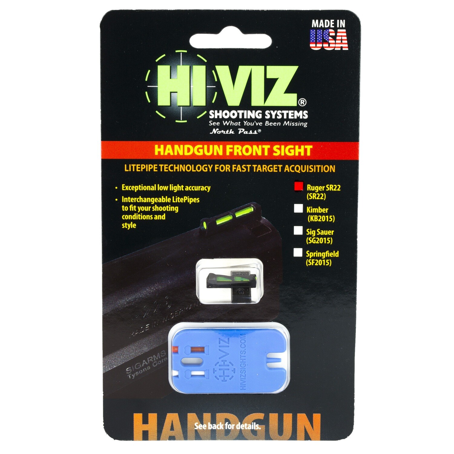 Hiviz Litewave Frnt Sight Rug Sr22