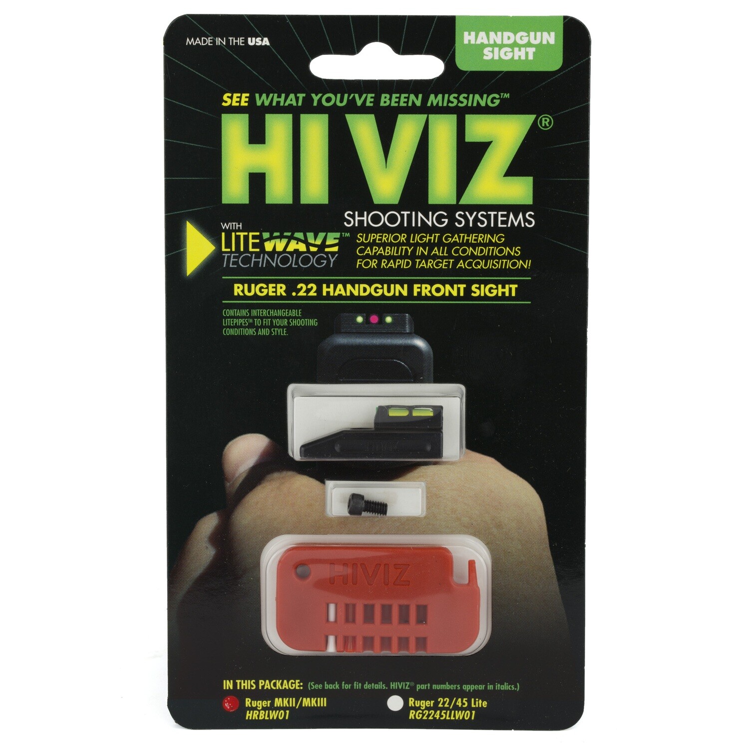 Hiviz Ruger Mkii Iii Buckmark Sngl 6