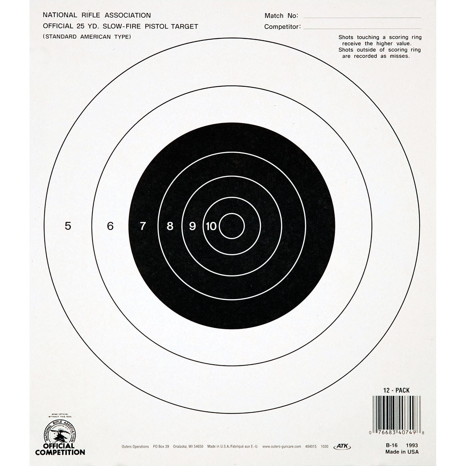 Champion Nra B16 25yd Pstl S/f 100pk