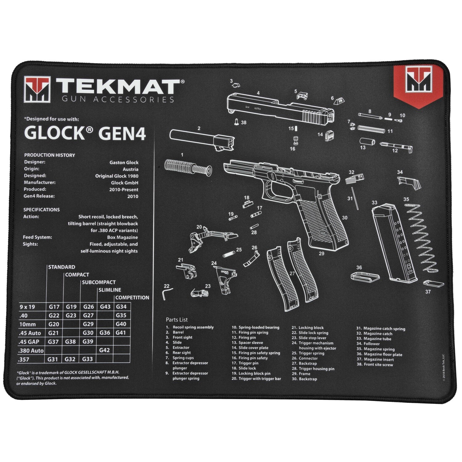 Tekmat Ultra Pstl Mat For Glk Gen4