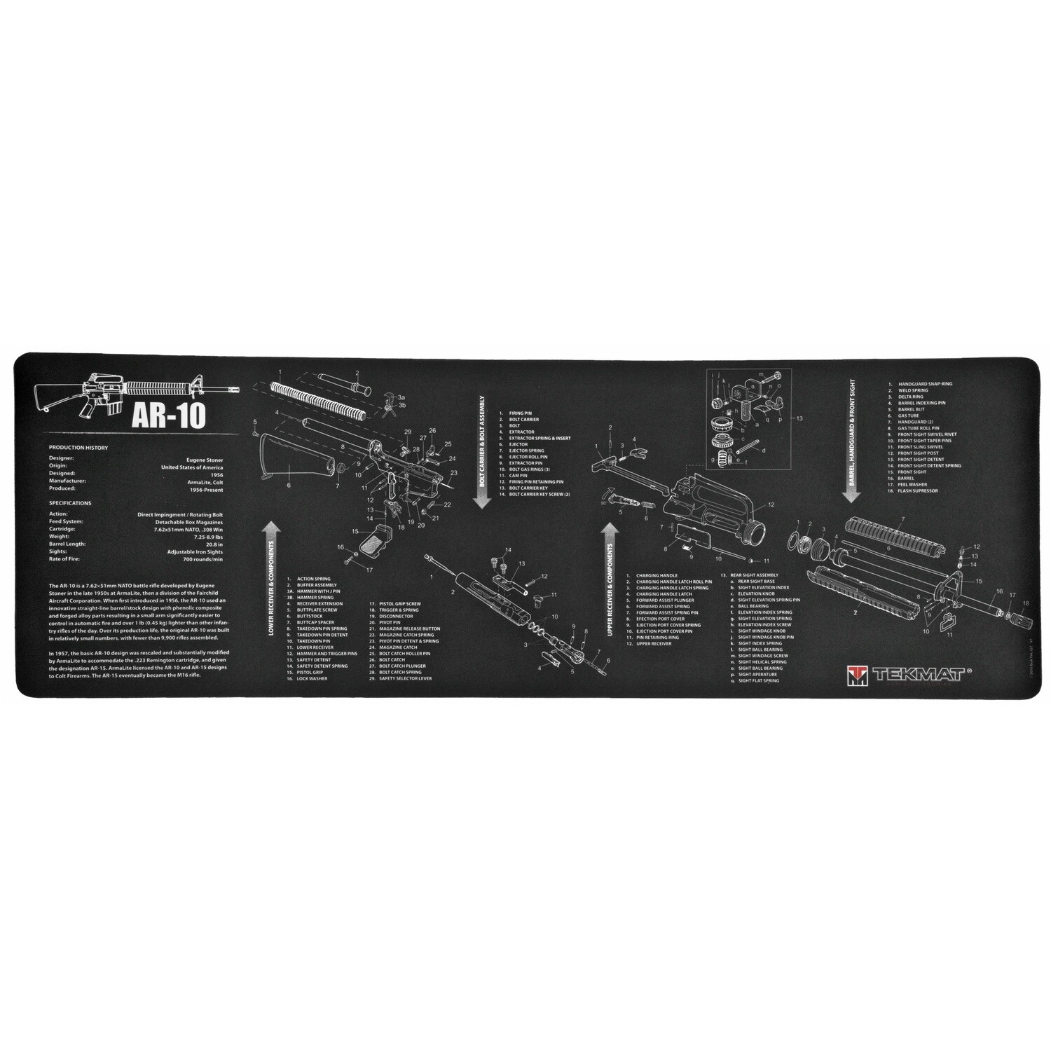 Tekmat Rifle Mat Ar10 Blk