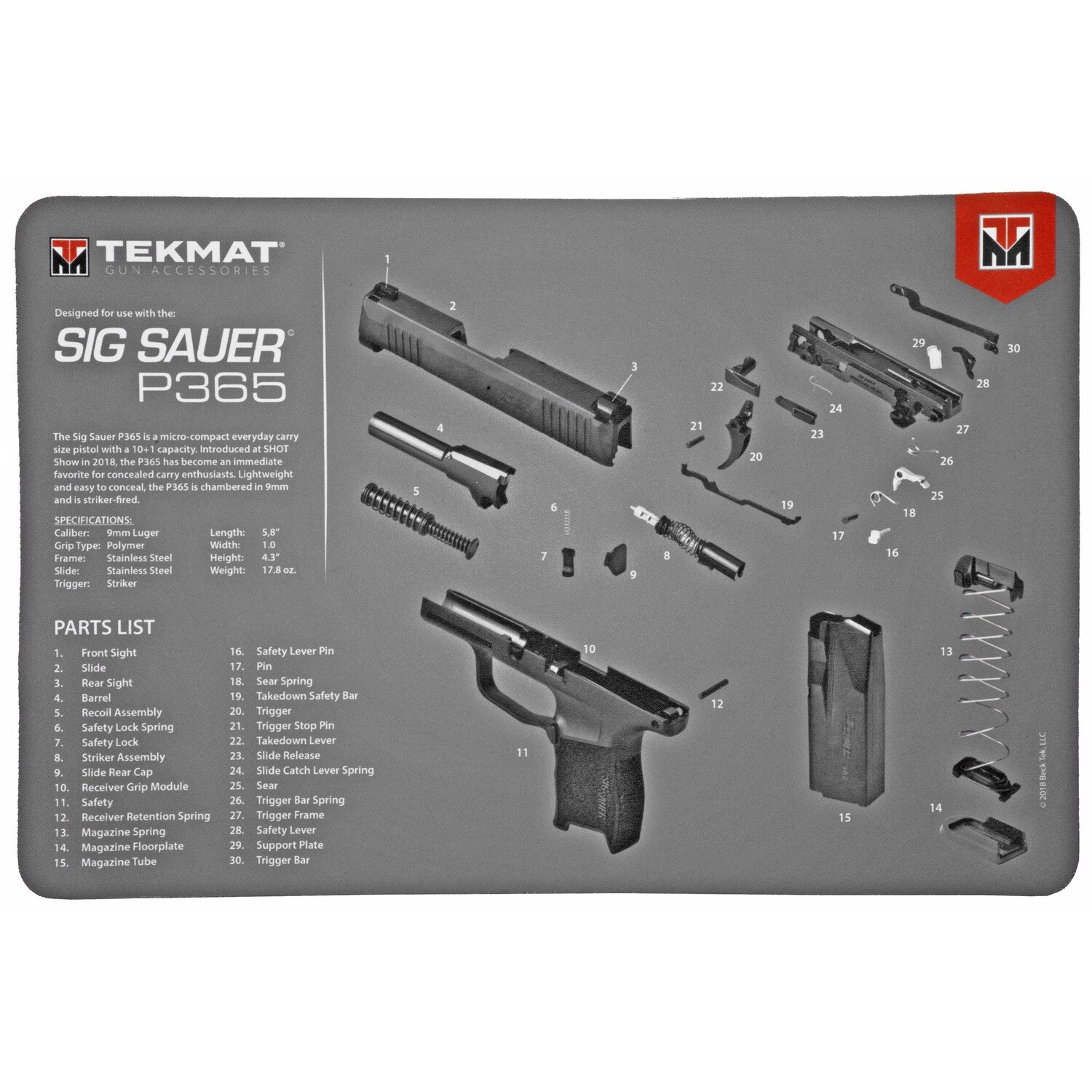 Tekmat Pistol Mat Sig P365