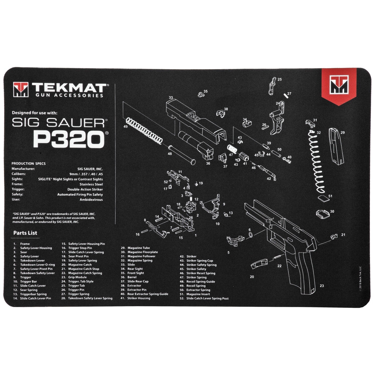 Tekmat Pistol Mat Sig P320