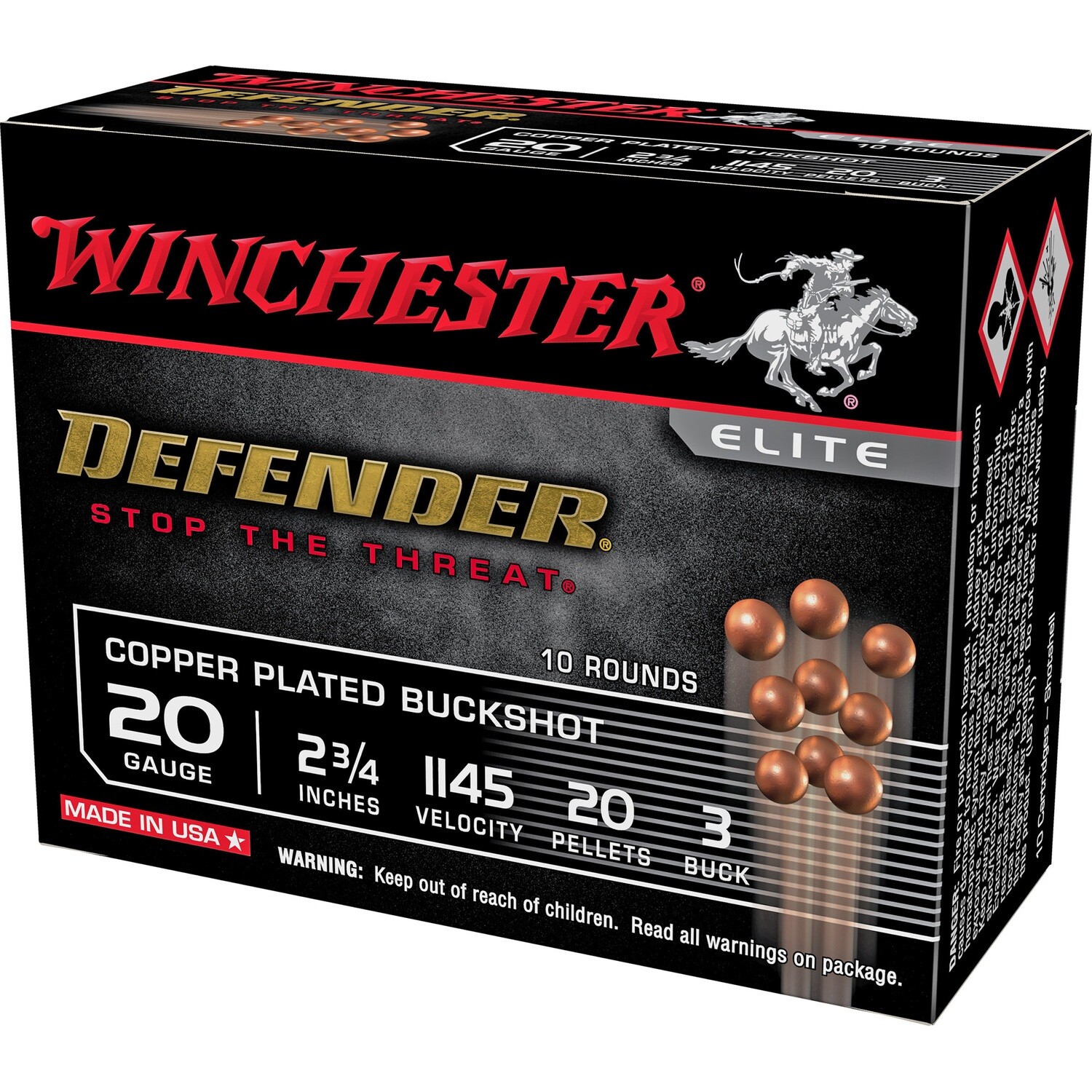 Win Def 20ga 2-3/4" Buck 3 10/100