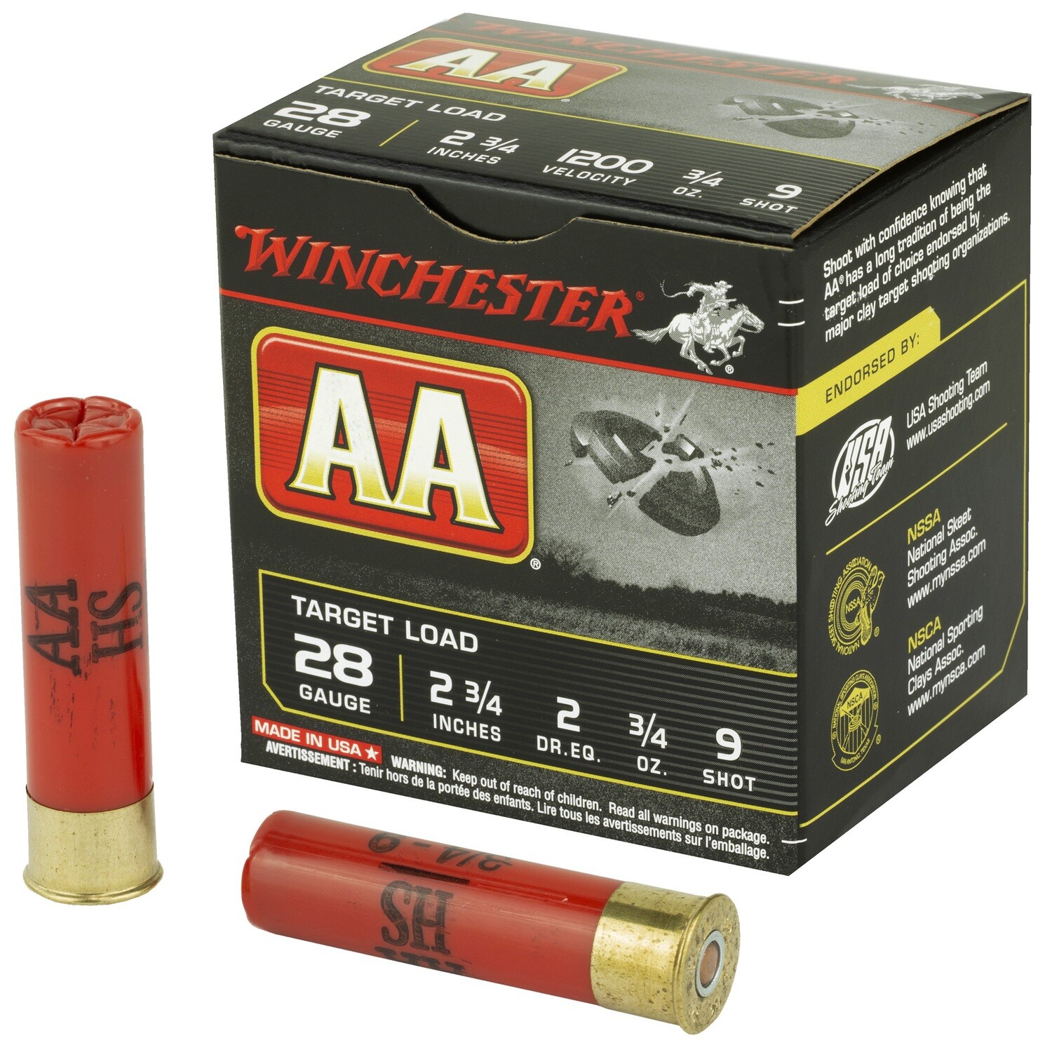 Win Aa 28ga 2.75" #9 25/250