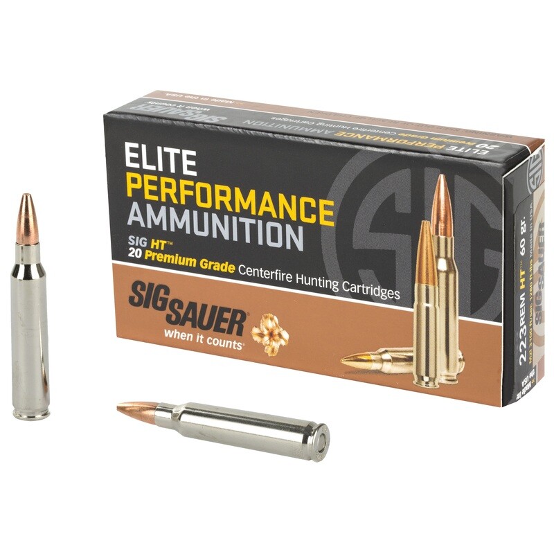 Sig Ammo 223rem 60gr Elt Hnt 20/200 Sig Ammo 223rem 60gr Elt Hnt 20/200