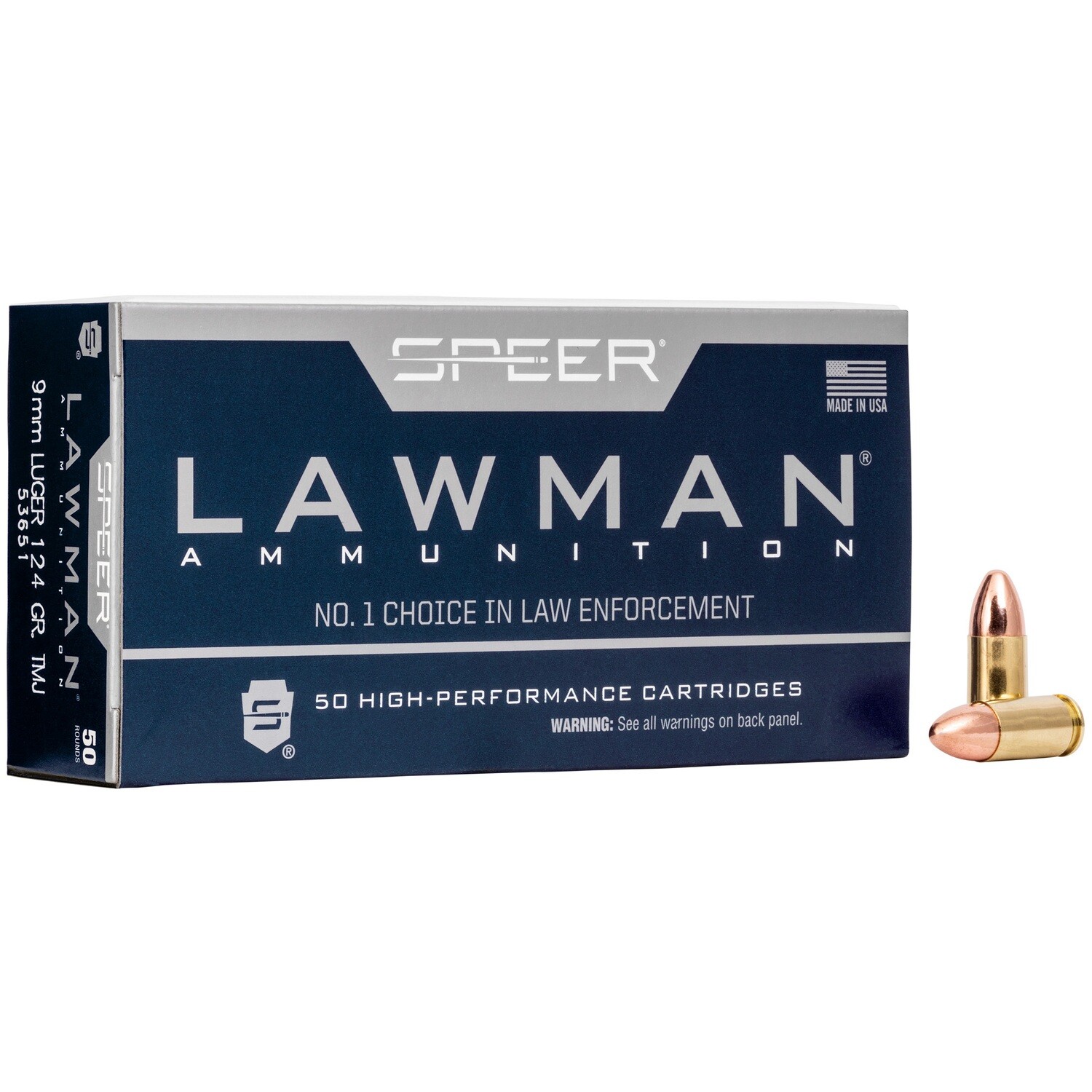 Spr Lawman 9mm Tmj 50/1000, Bullet weight: 124 grain