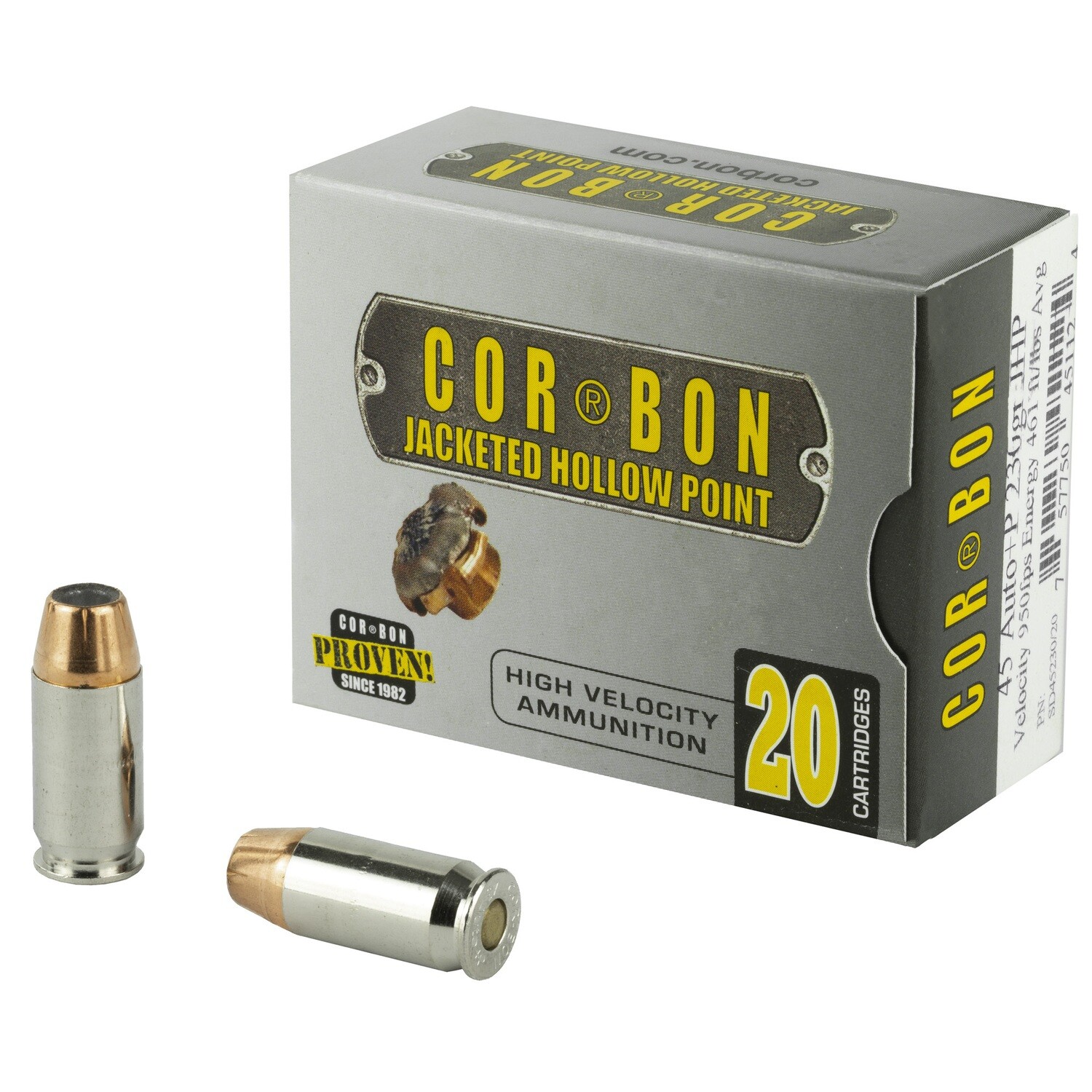 Corbon 45acp+p 230gr Jhp 20/500
