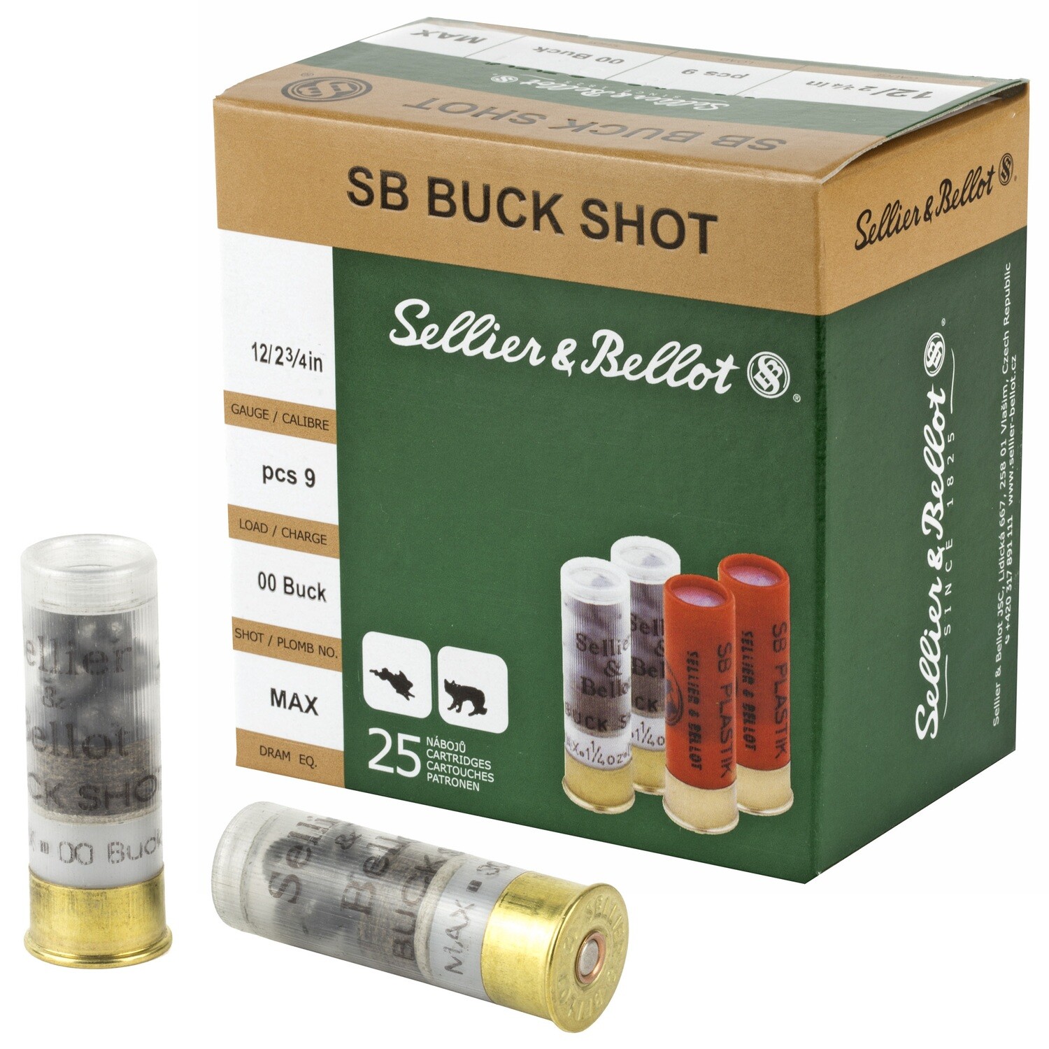 S&b 12ga 2.75 1.12oz 00 9pel 25/250