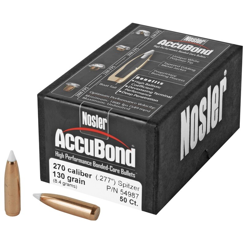 Nosler 270 Cal 130gr Accubond 50ct Nosler 270 Cal 130gr Accubond 50ct