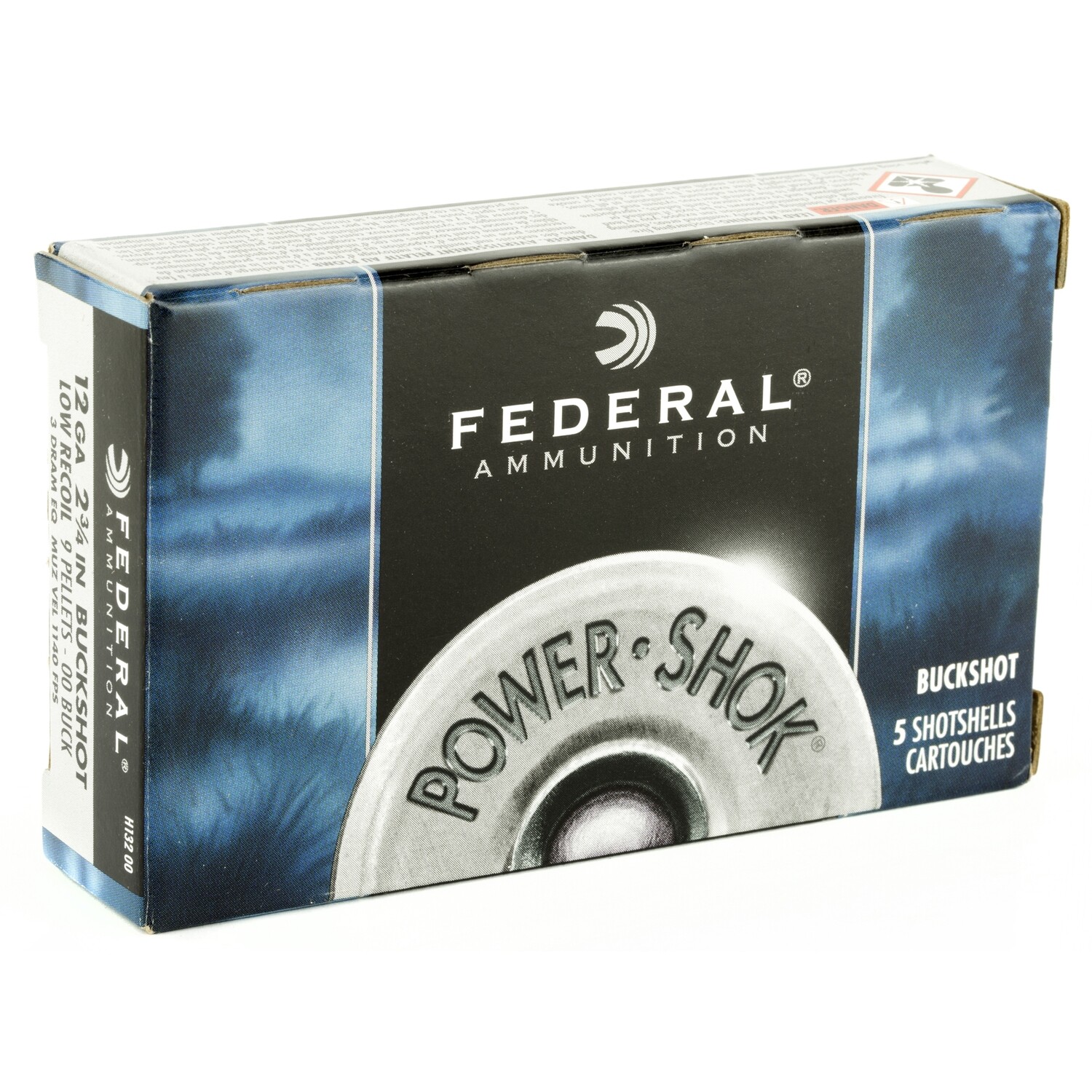 Fed Pwrshk 12ga 2.75 Lr 00 Bck 5/250