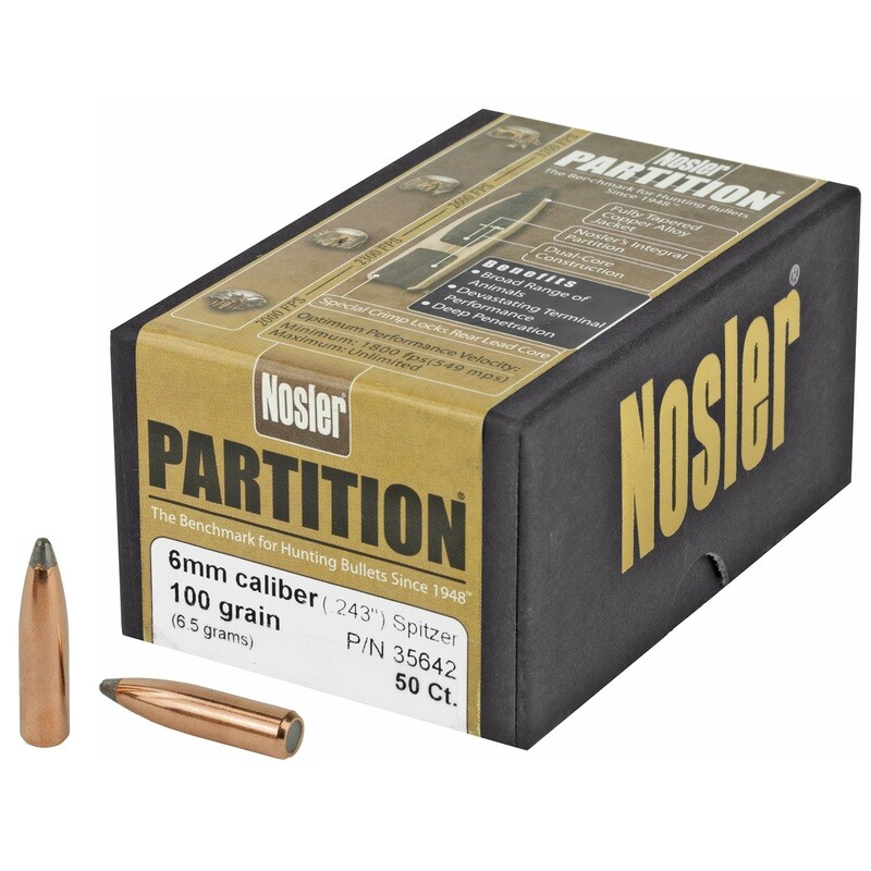Nosler 6mm 100gr Sp Partition 50ct Nosler 6mm 100gr Sp Partition 50ct