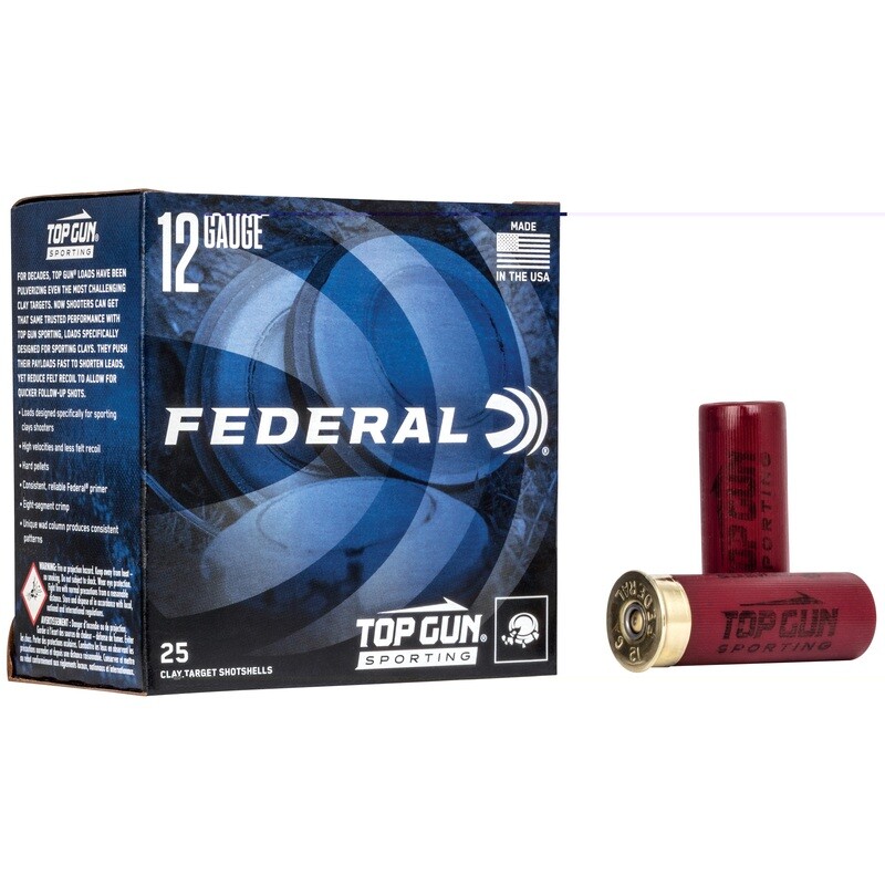 Fed Top Gun 12ga 2.75 Fed Top Gun 12ga 2.75" #8 1 Oz 25/