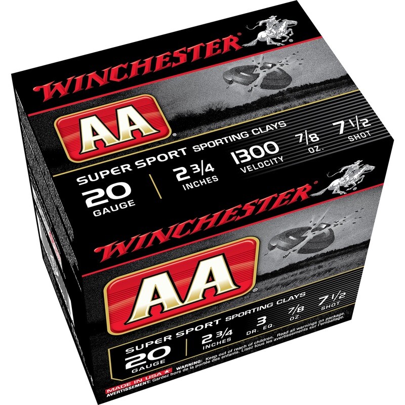 Win Aa Sprt Sc 20ga 2.75 #7.5 25/250 Win Aa Sprt Sc 20ga 2.75 #7.5 25/250