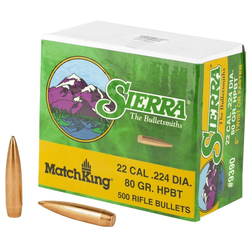 Sierra Matchking .224 80gr 500ct Sierra Matchking .224 80gr 500ct