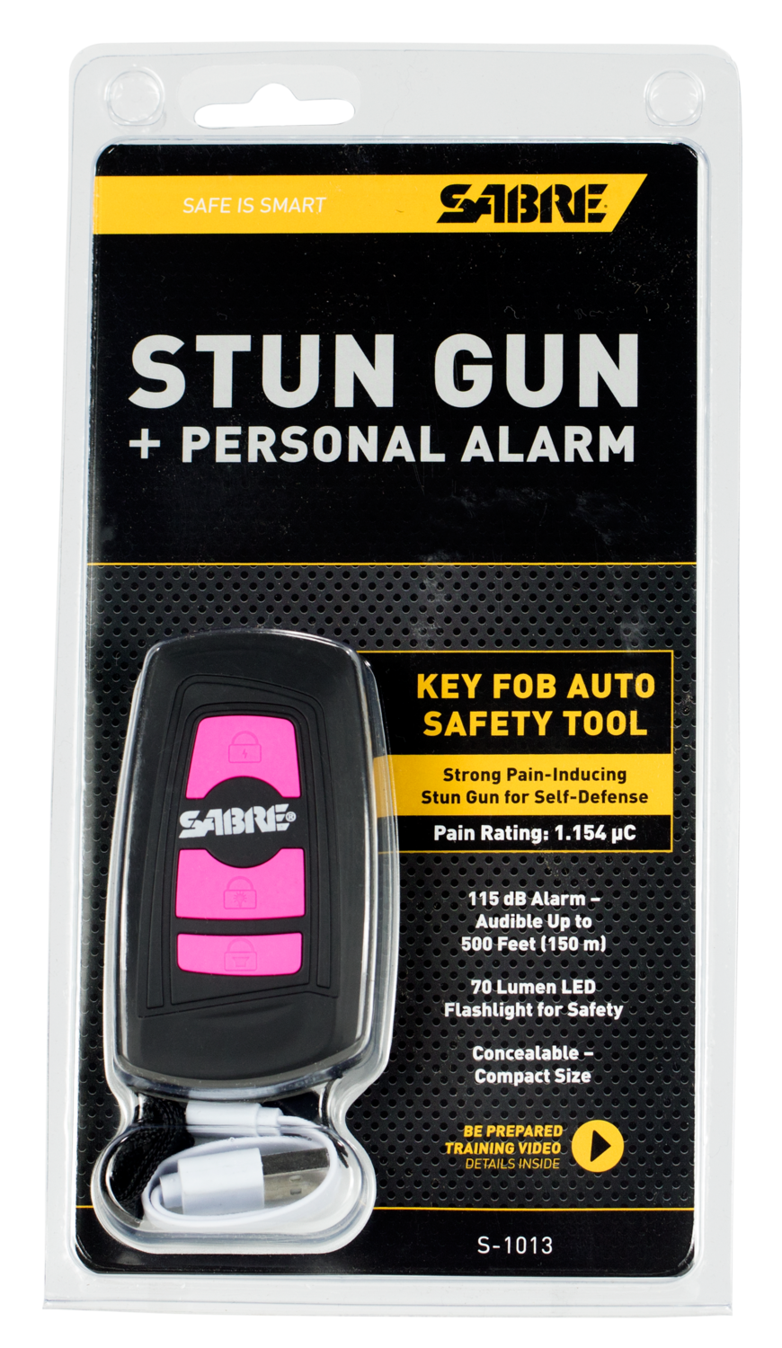Sabre 3-in-1 Stun Gun, Sec S1013pk     Key Fob Stun Gun Pink