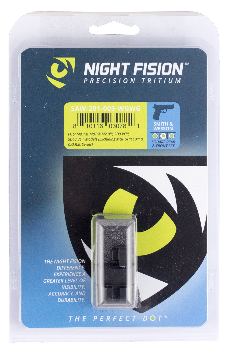 Night Fision Oem Replacement, Nf Saw-201-003-wgwg     Ns M&p Sd9 Sd40 Ve Square