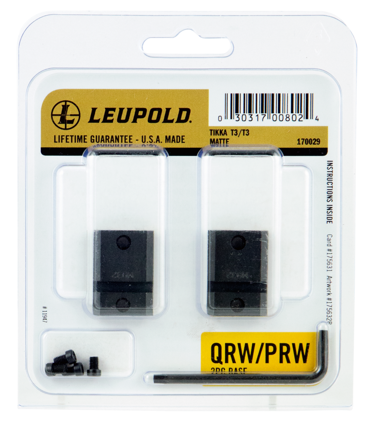 Leupold Qr Weaver, Leu 170029 Qrw 2-base Brn Tikka T3/t3x