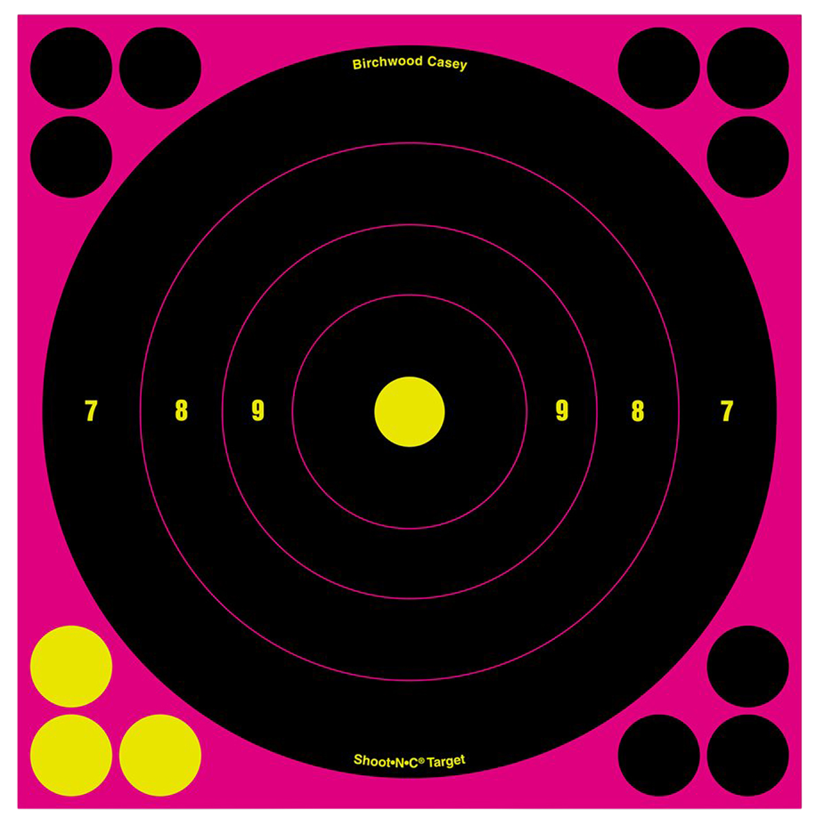 Birchwood Casey Shoot-n-c, Bir 34808          Shoot-n-c 8"  Bullseye Pink 6pk