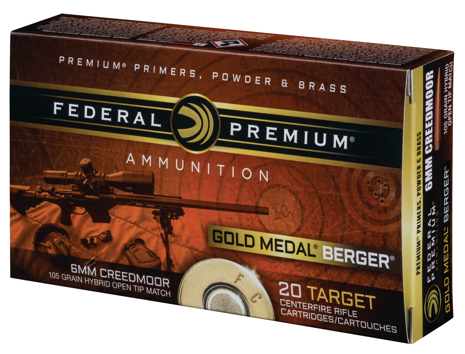 Federal Premium, Fed Gm6crdbh1      6mmcrd  105 Berger        20/10