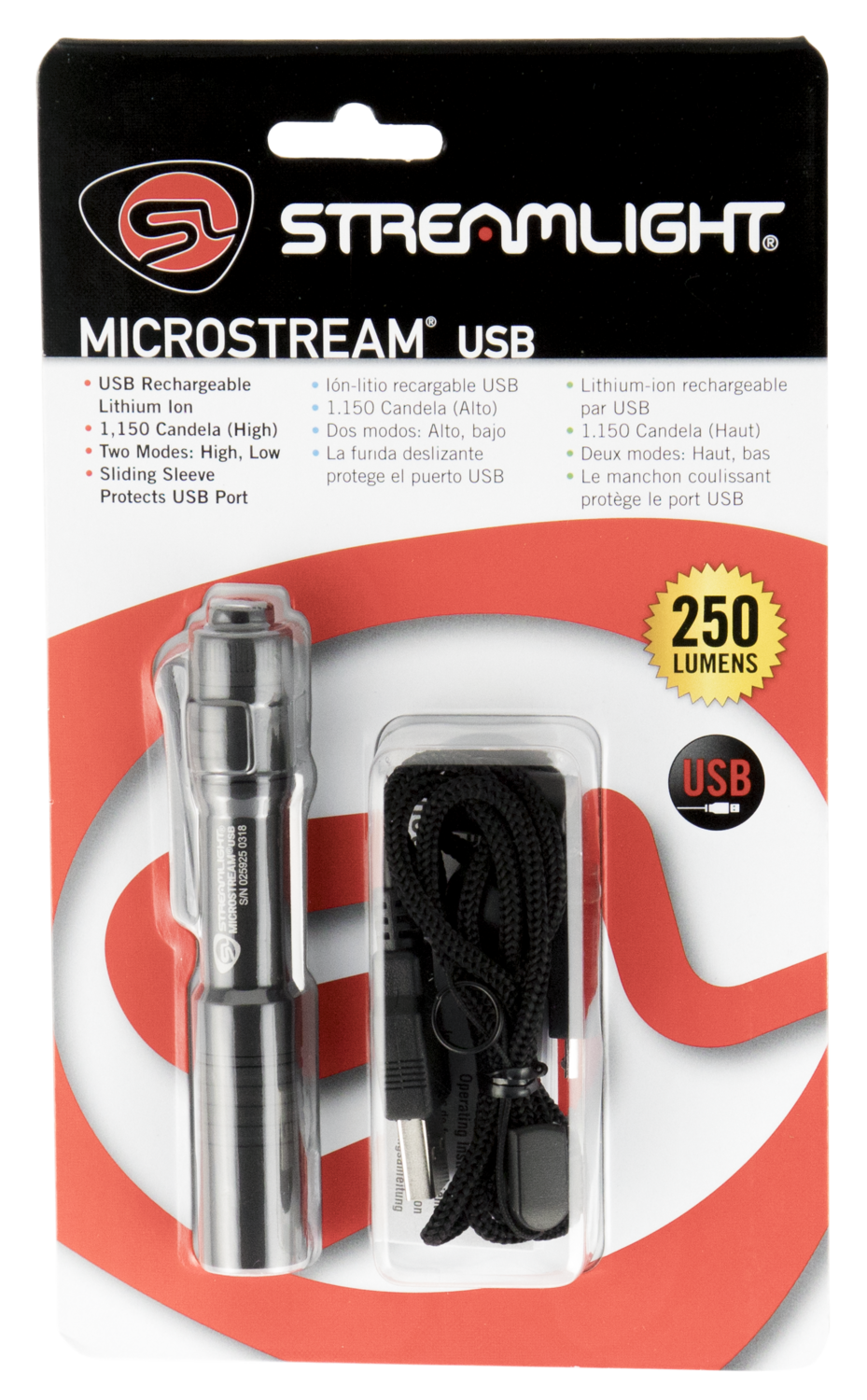 Streamlight Microstream, Stl 66601  Microstream Usb Clam  Blk