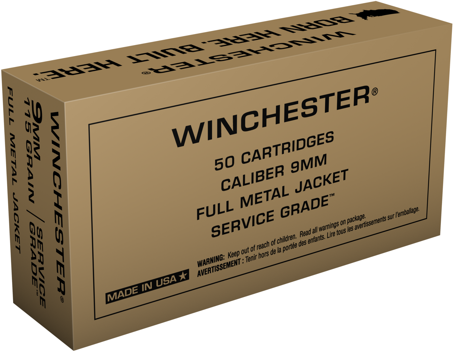 Winchester Ammo Service Grade, Win Sg9w      9mm        115 Fmj   Srvgrd    50/10