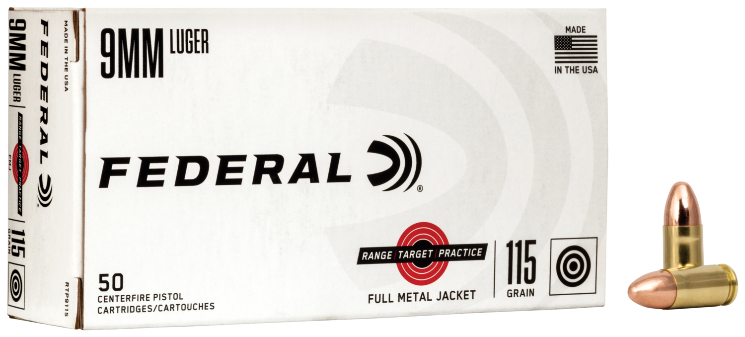 Federal Range & Target, Fed Rtp9115     9mm        115 Fmj  Rngtrt   50/20