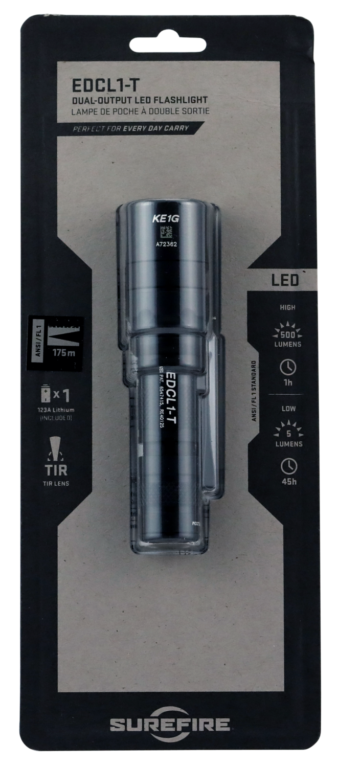 Surefire Everyday Carry 1, Sf Edcl1-t     Ed Carry Tact 3v Dual 5/500  Wh Led