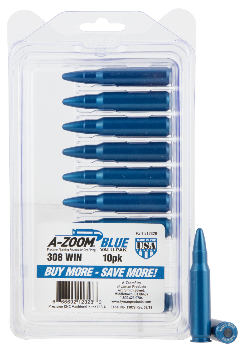 A-zoom Value Pack, Azoom 12328      Blue Snap Caps 308win        10pk
