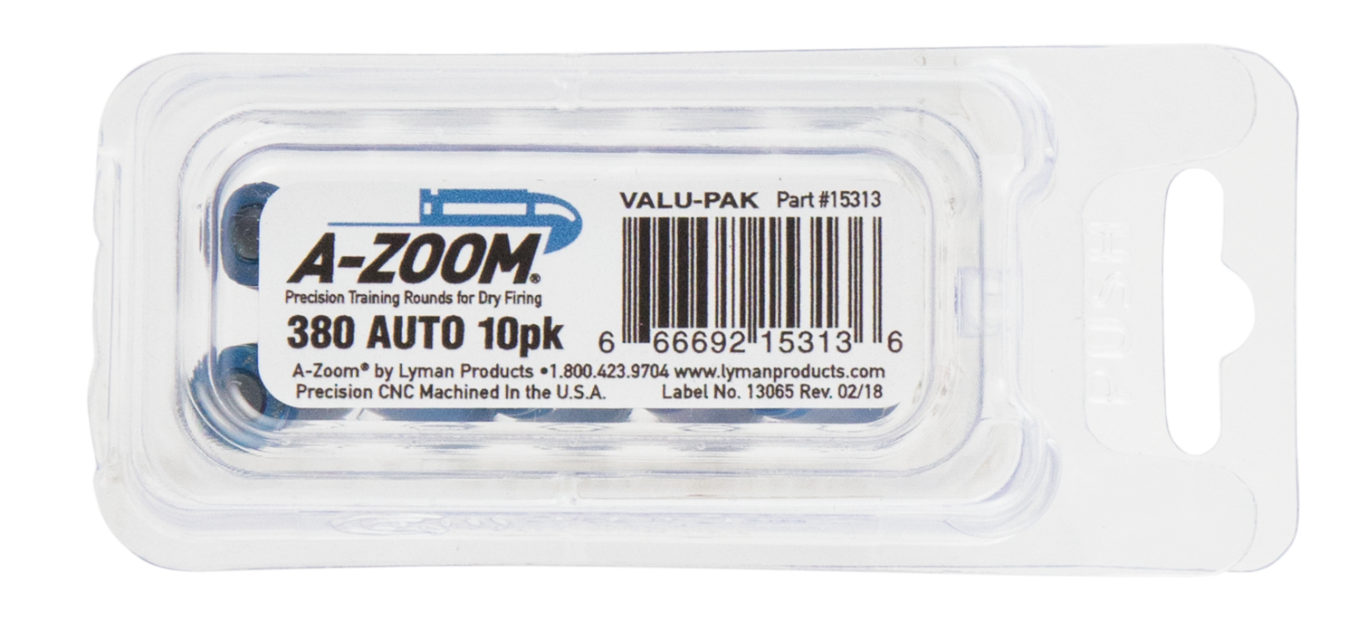 A-zoom Value Pack, Azoom 15313      Blue Snap Caps 380acp        10pk