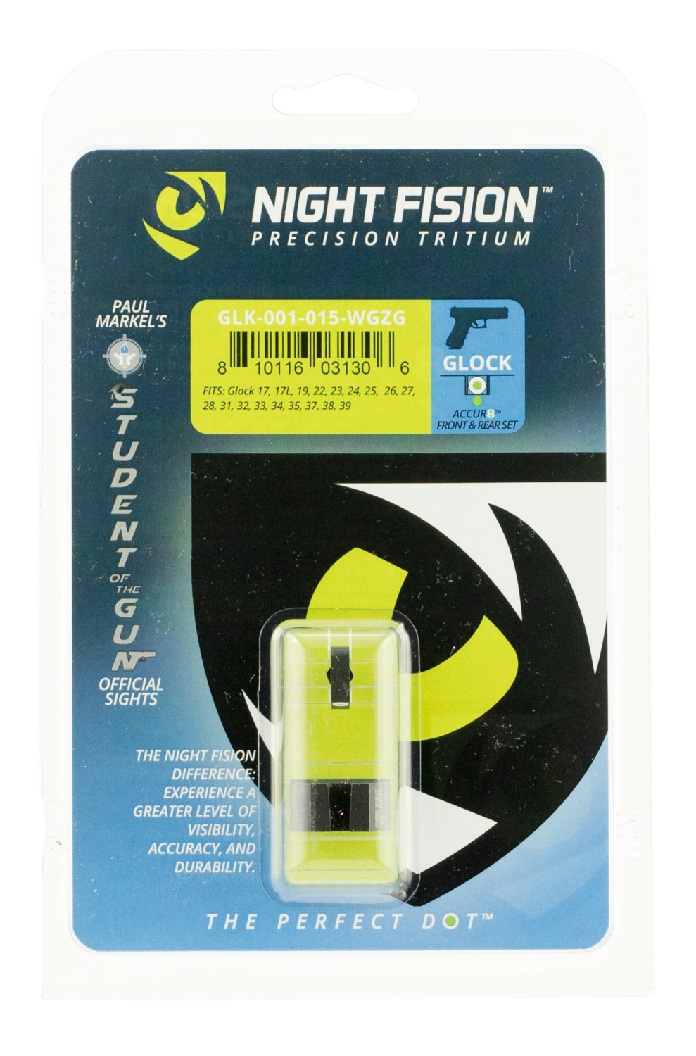 Night Fision Perfect Dot, Nf Glk-001-015-wgzg     Ns Glk 17/19 Square Accur8