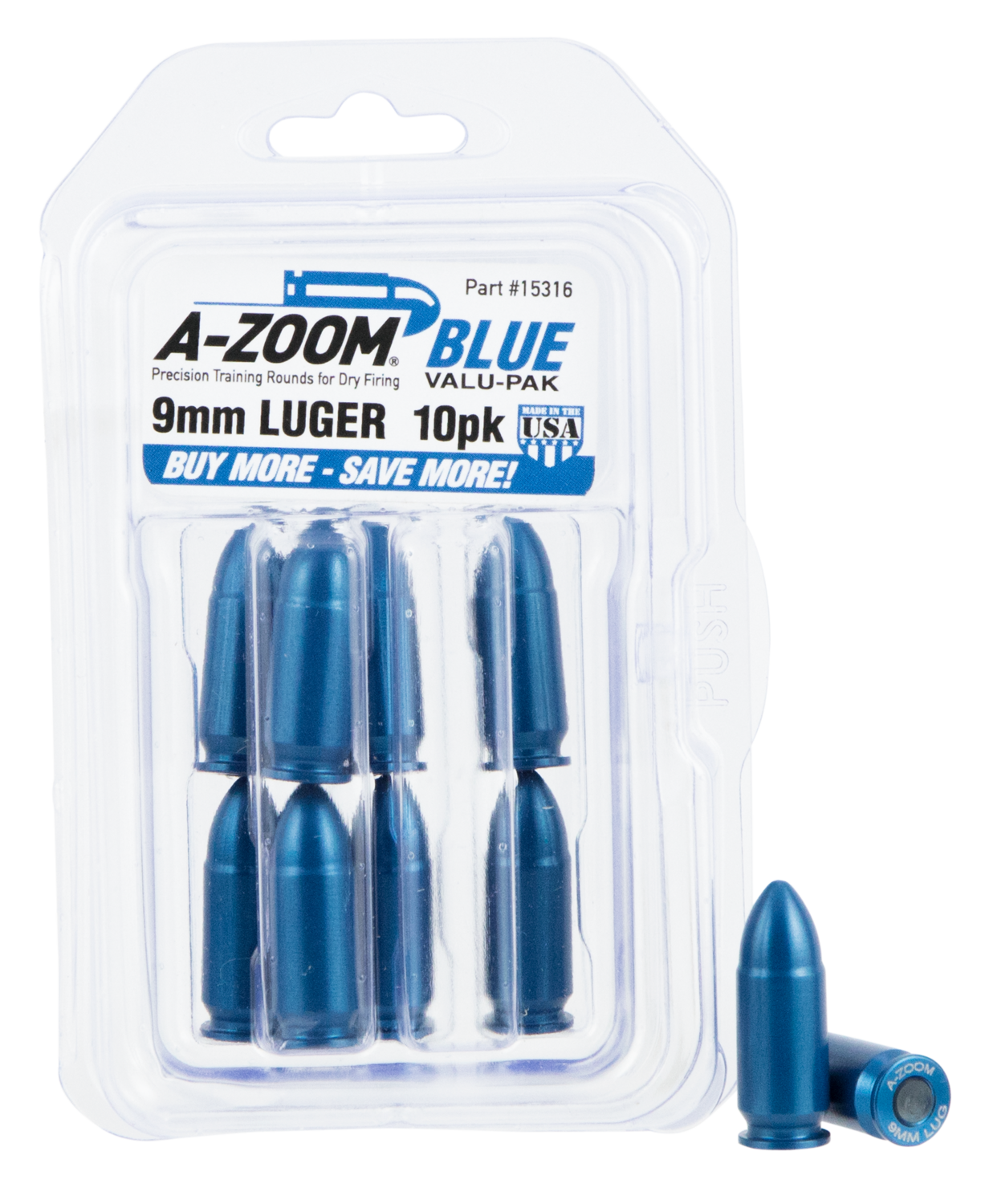 A-zoom Value Pack, Azoom 15316      Blue Snap Caps 9mm           10pk