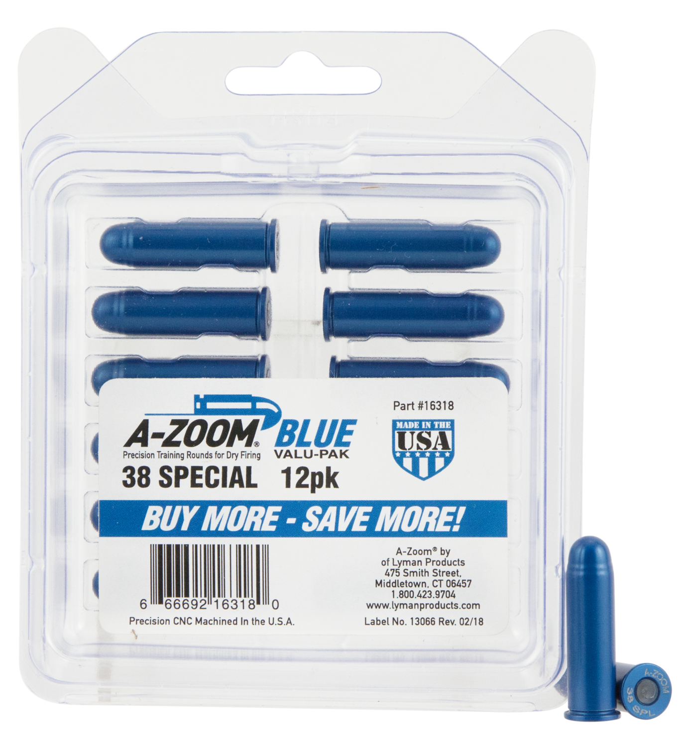 A-zoom Value Pack, Azoom 16318      Blue Snap Caps 38spc         12pk