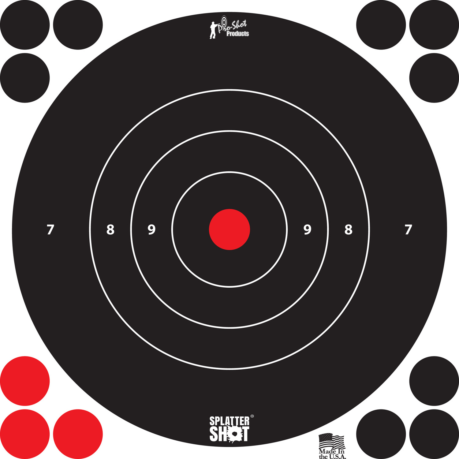 Pro-shot Splattershot, Proshot 8b-white-6pk  8" Splattershot Bullseye Trg