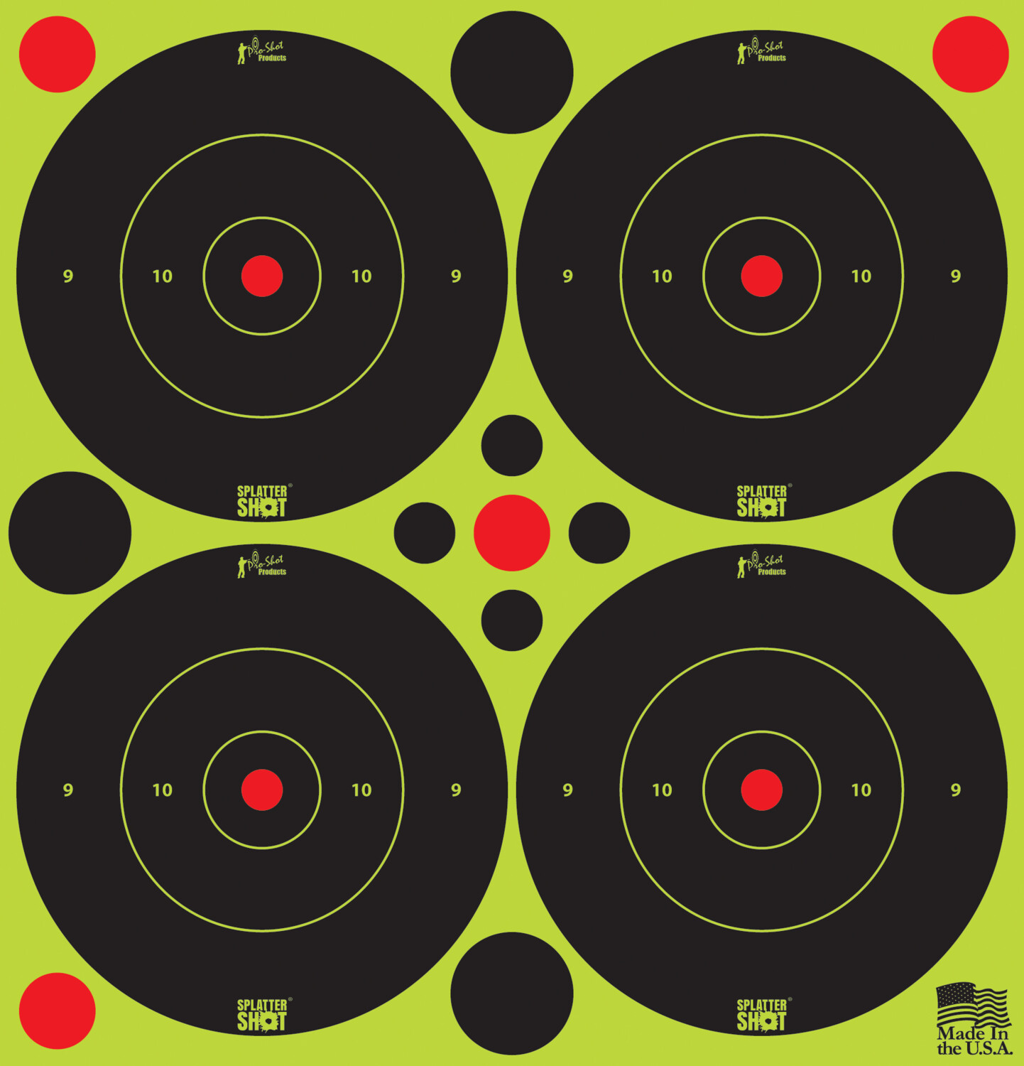 Pro-shot Splattershot, Proshot 3b-green-48   3" Splattershot Bullseye Trg
