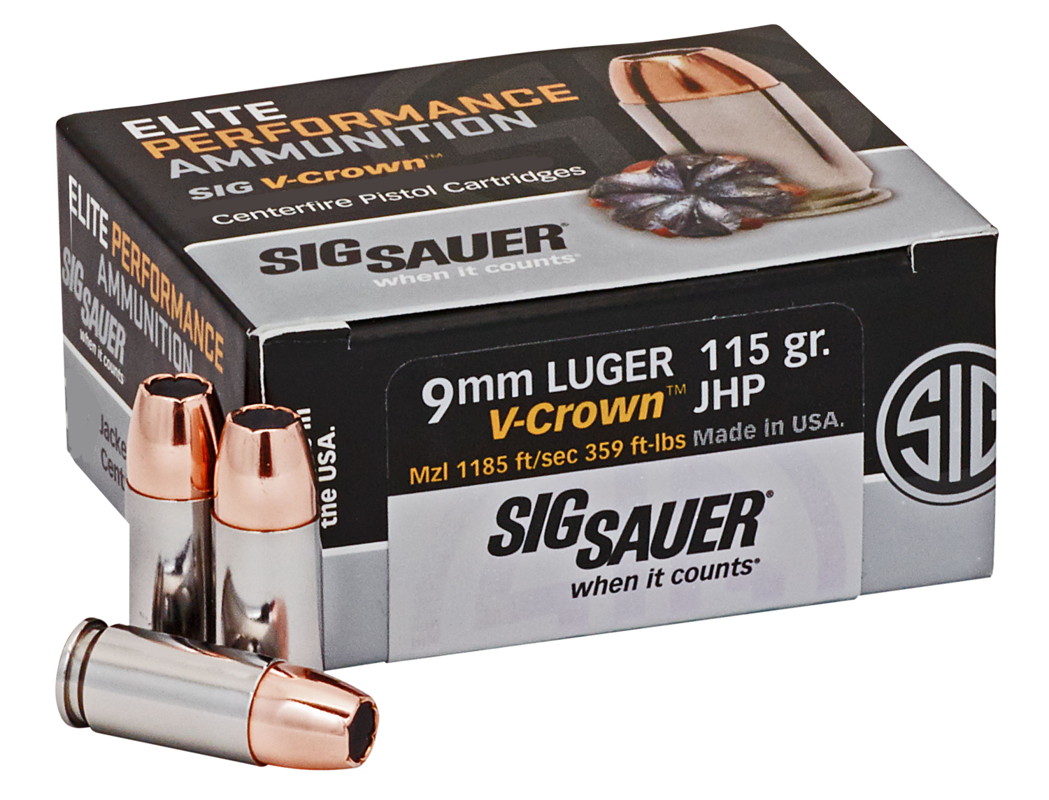Sig Sauer Elite Defense, Sig E9mma1-50            Vcrwn 9mm  115 Jhp  50/10