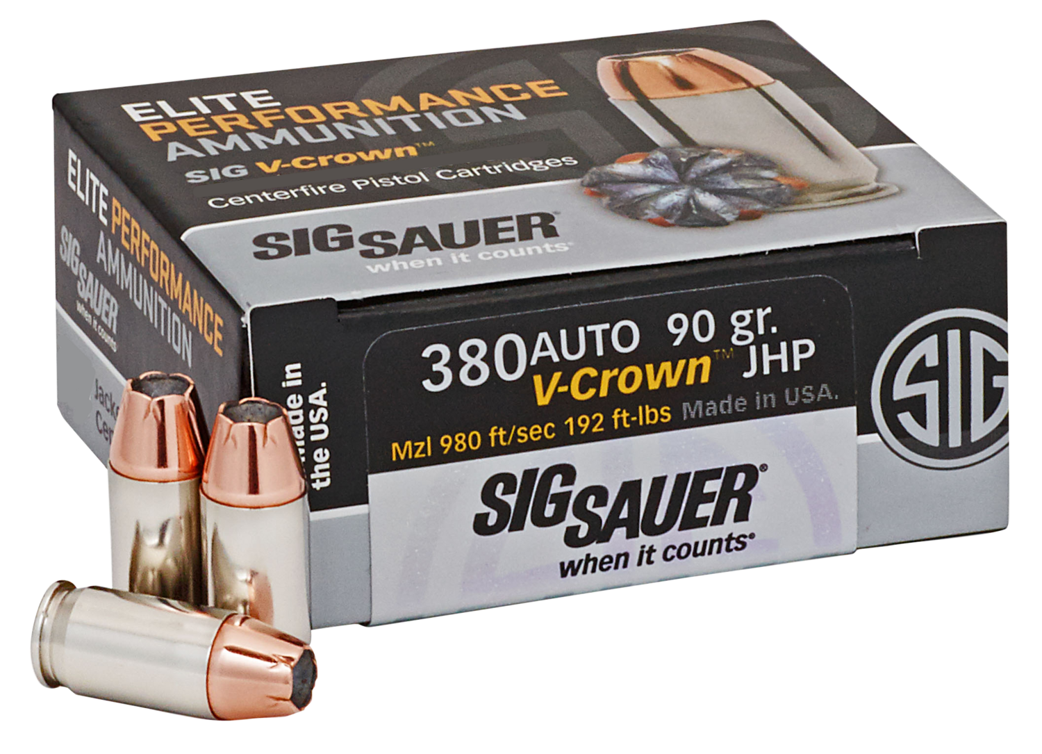Sig Sauer Elite Defense, Sig E380a1-50            Vcrwn 380   90 Jhp  50/10
