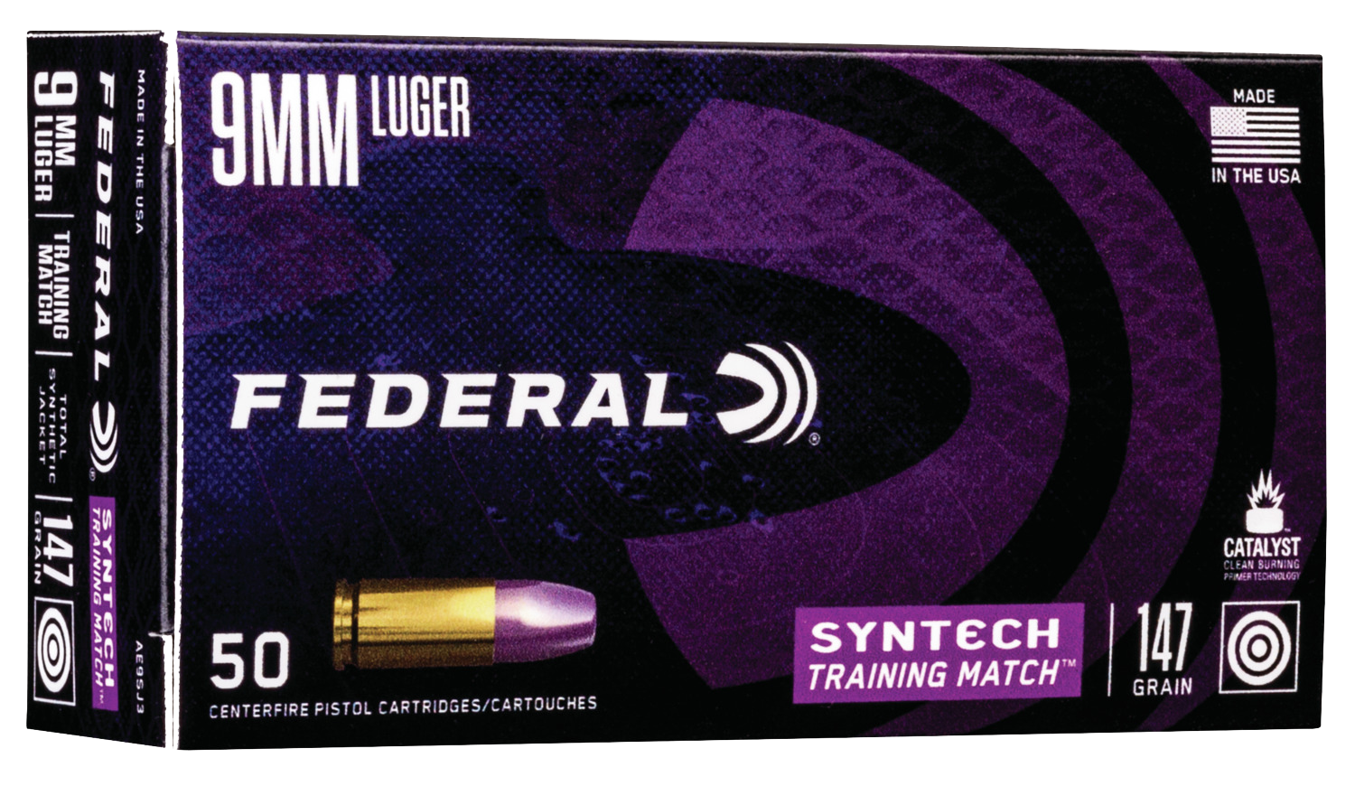 Federal Syntech Training Match, Fed Ae9sj3       9mm       147 Trnmt         50/10