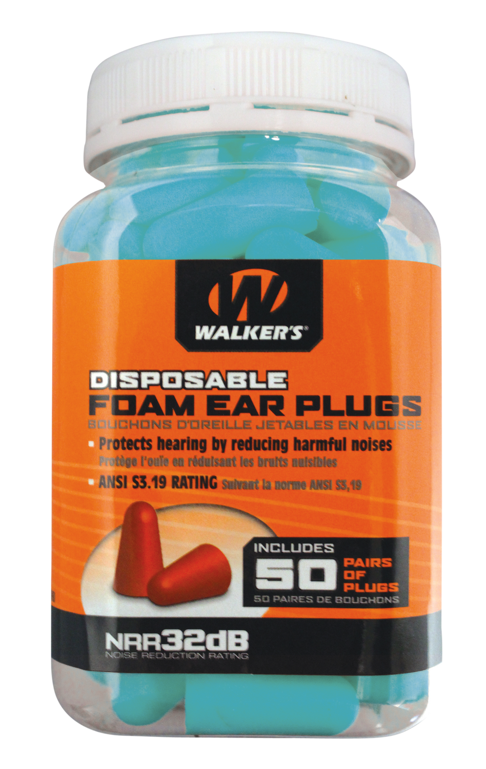 Walkers Game Ear Foam Ear Plugs, Wlkr Gwp-fp-50pk-tl    Foam Ear Plug 50pk Teal