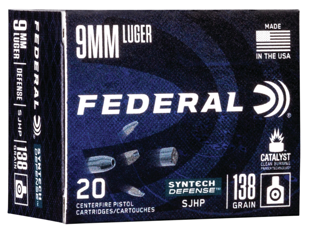 Federal Syntech Defense, Fed S9sjt1       9mm       138 Sjhp          20/10